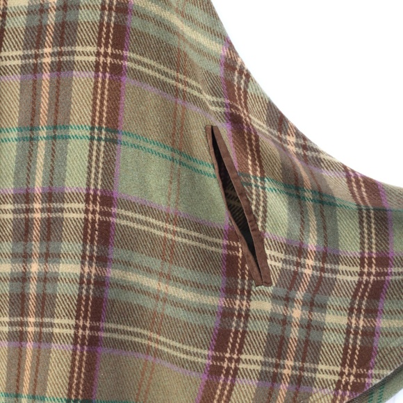 Lauren Ralph Lauren Plaid Wool Poncho - Picture 5 of 6